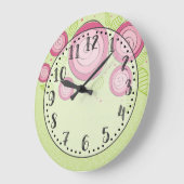 Grande Horloge Ronde Pink Roses (Angle)