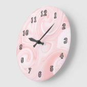 Grande Horloge Ronde Pink swirl Wall Clock (Angle)