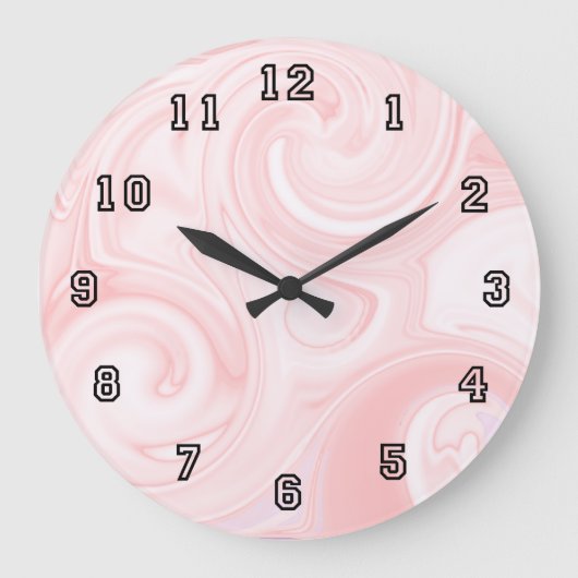 Grande Horloge Ronde Pink swirl Wall Clock (Recto)