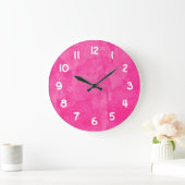 Grande Horloge Ronde Pink Watercolor (Maison)