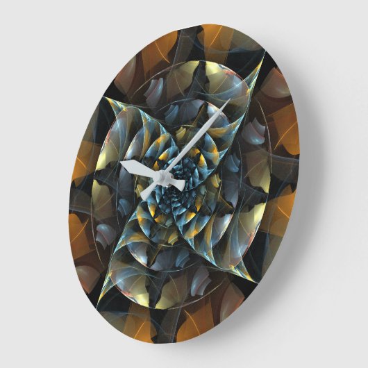 Grande Horloge Ronde Pinwheel Abstrait Art Round (Angle)