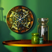Grande Horloge Ronde Pinwheel Abstrait Art Round