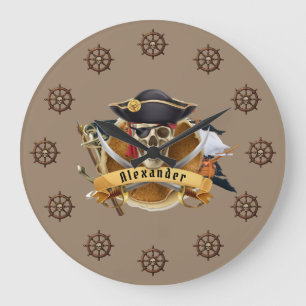 Grande Horloge Ronde Pirate Personnaliser