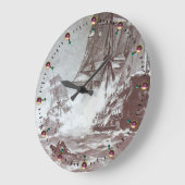 Grande Horloge Ronde PIRATE SHIP BATTLE Black White (Angle)