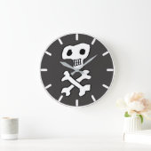 Grande Horloge Ronde Pirate style Skull & Crossbones (Maison)