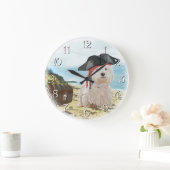 Grande Horloge Ronde Pirate Westie (Maison)