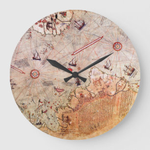 Grande Horloge Ronde piri reis histoire ancienne carte mystère vintage 