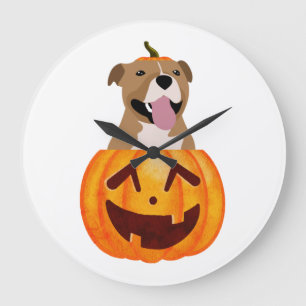 Grande Horloge Ronde Pitbull Halloween