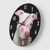 Grande Horloge Ronde Pitbull Kisses (Angle)