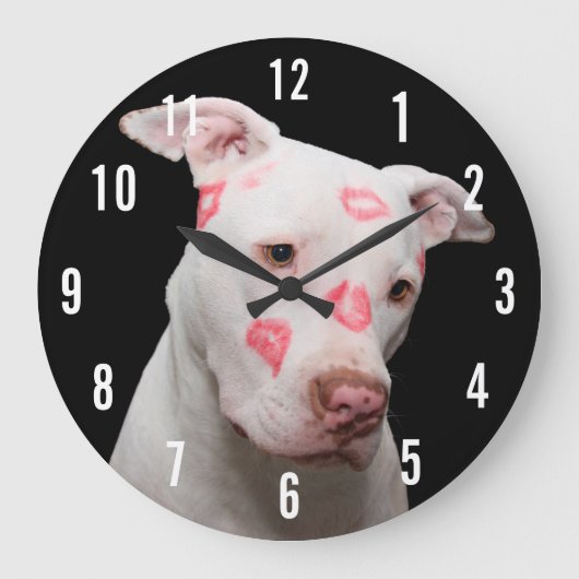 Grande Horloge Ronde Pitbull Kisses (Recto)