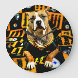 Grande Horloge Ronde Pitbull Secourt Dog Football Fanatic
