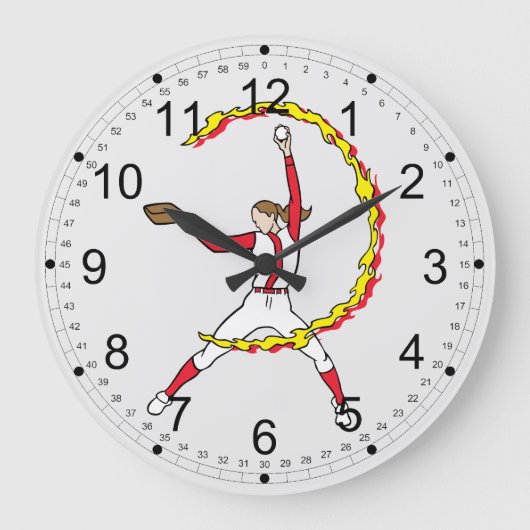 Grande Horloge Ronde Pitcher de softball féminin (Recto)