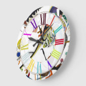 Grande Horloge Ronde PixDezines Kandinsky Segment Bleu (Angle)