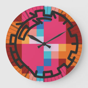 Grande Horloge Ronde PIXELAT chained numbers by masanser