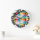 Grande Horloge Ronde PIXELAT chained numbers by masanser (Maison)