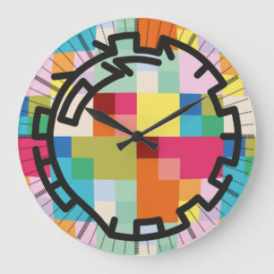 Grande Horloge Ronde PIXELAT chained numbers by masanser