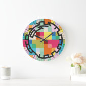 Grande Horloge Ronde PIXELAT chained numbers by masanser (Maison)