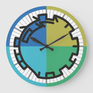 Grande Horloge Ronde PIXELAT chained numbers by masanser