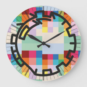 Grande Horloge Ronde PIXELAT chained numbers by masanser