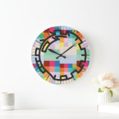 Grande Horloge Ronde PIXELAT chained numbers by masanser (Maison)