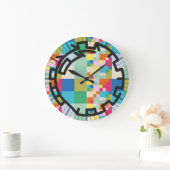 Grande Horloge Ronde PIXELAT chained numbers by masanser (Maison)