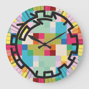 Grande Horloge Ronde PIXELAT chained numbers by masanser