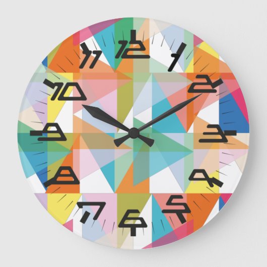 Grande Horloge Ronde PIXELAT PREMIÈRE SÉRIE TRIANGLES by Masanser (Recto)