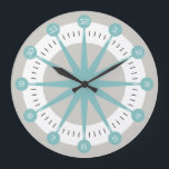 Grande Horloge Ronde Pixelat sky-colored star by Masanser<br><div class="desc">Clock Pixelat sky-colored star diseñado porby Masanser PIXELAT / CLOCK TILDE A b c d e f g j j n k n</div>