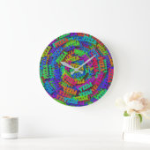 Grande Horloge Ronde Pizza Rainbow (Maison)