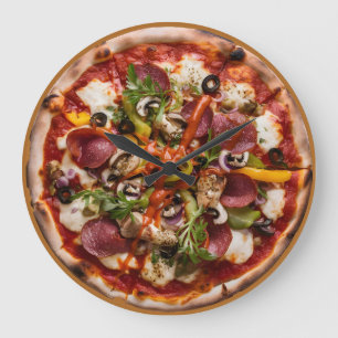 Grande Horloge Ronde Pizzeria italienne Pizza Cuisine ou restaurant ron