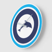 Grande Horloge Ronde PJK 10.75" Round Acrylic Wall Clock / dolphin (Angle)