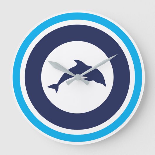 Grande Horloge Ronde PJK 10.75" Round Acrylic Wall Clock / dolphin (Recto)