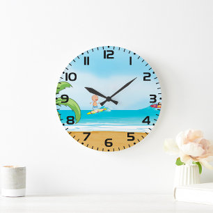 Grande Horloge Ronde Plage amusant