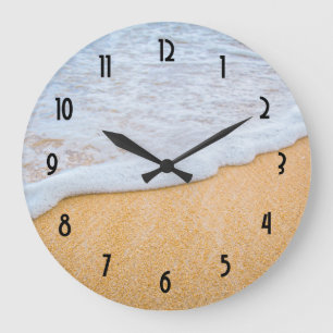 Grande Horloge Ronde Plage de sable avec Surf en mousse