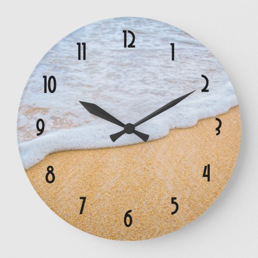 Grande Horloge Ronde Plage de sable avec Surf en mousse (Recto)