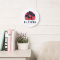 Plage de Santa Monica en Californie, palmier rétro