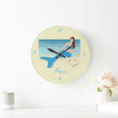 Grande Horloge Ronde Plage Mermaid Valentine Thunder Cove (Maison)