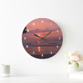 Grande Horloge Ronde Plage romantique Hawaii Sunset Ocean Beach (Maison)