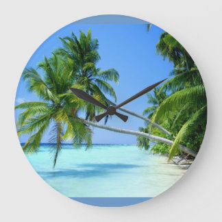 Grande Horloge Ronde Plage Tropical Palm Beach !