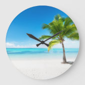 Grande Horloge Ronde Plage tropicale Belle Vue (Recto)