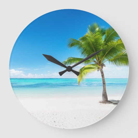 Grande Horloge Ronde Plage tropicale Belle Vue (Recto)