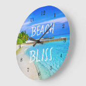 Grande Horloge Ronde Plage tropicale Bliss (Angle)