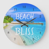 Grande Horloge Ronde Plage tropicale Bliss (Recto)