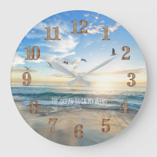 Grande Horloge Ronde Plage tropicale Ocean Sea Life Citation personnali