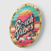 Grande Horloge Ronde Plage Vibes Sunset Tropical Horizon (Angle)