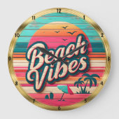 Grande Horloge Ronde Plage Vibes Sunset Tropical Horizon (Recto)