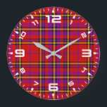 Grande Horloge Ronde Plaid Red Tartan Swahili À damiers Motif-54813<br><div class="desc">Plaid Red Tartan Swahili À damiers Motif-54813</div>