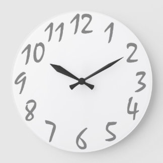 Grande Horloge Ronde plain handriting numwall clock