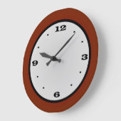 Grande Horloge Ronde Plain Red White Black>Kitchen Clock (Angle)
