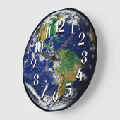 Grande Horloge Ronde Planet Earth Wall Clock (Angle)